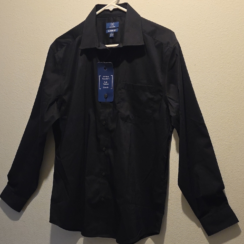 George Men's Classic Black Dress Shirt